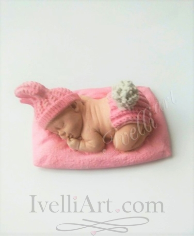 Подарък за гости бебе -зайче в розово