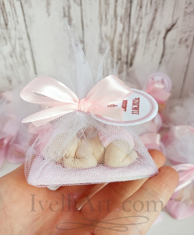 Подарък за гости бебе -зайче в розово