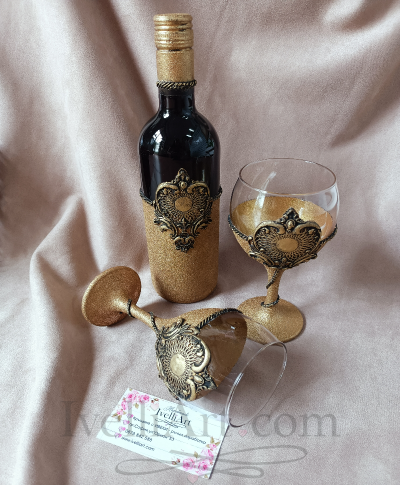  Луксозен винен сет подарък за Кръстници DeLuxe 