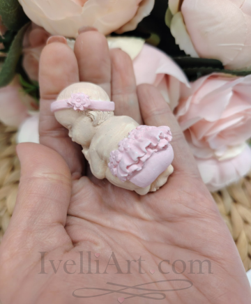 Спящо бебе подарък за гости  в розово