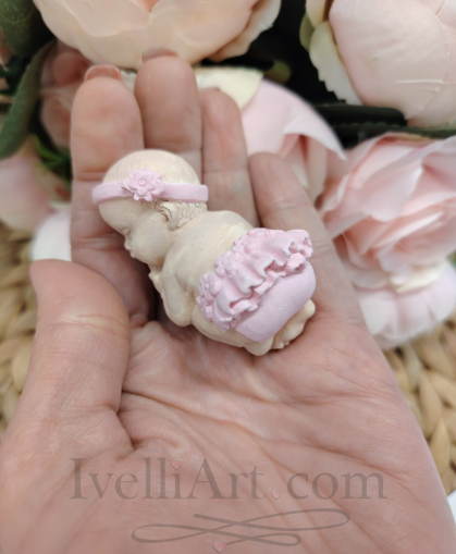 Спящо бебе подарък за гости  в розово