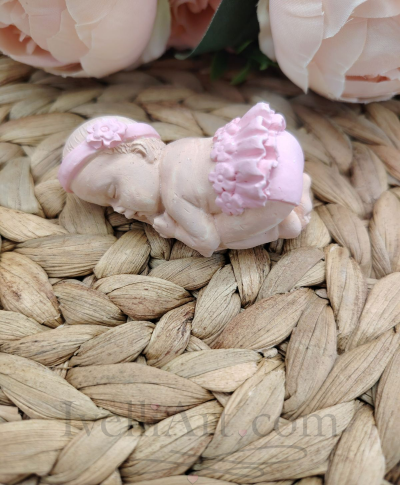 Спящо бебе подарък за гости  в розово